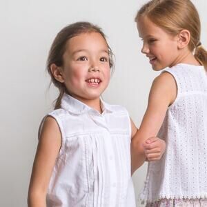 New 7/8 summer tie front cotton top in white from Beetworld